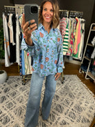 Finding Hope Floral Button-Down Top-Long Sleeves-Entro-Anna Kaytes Boutique, Women's Fashion Boutique in Grinnell, Iowa