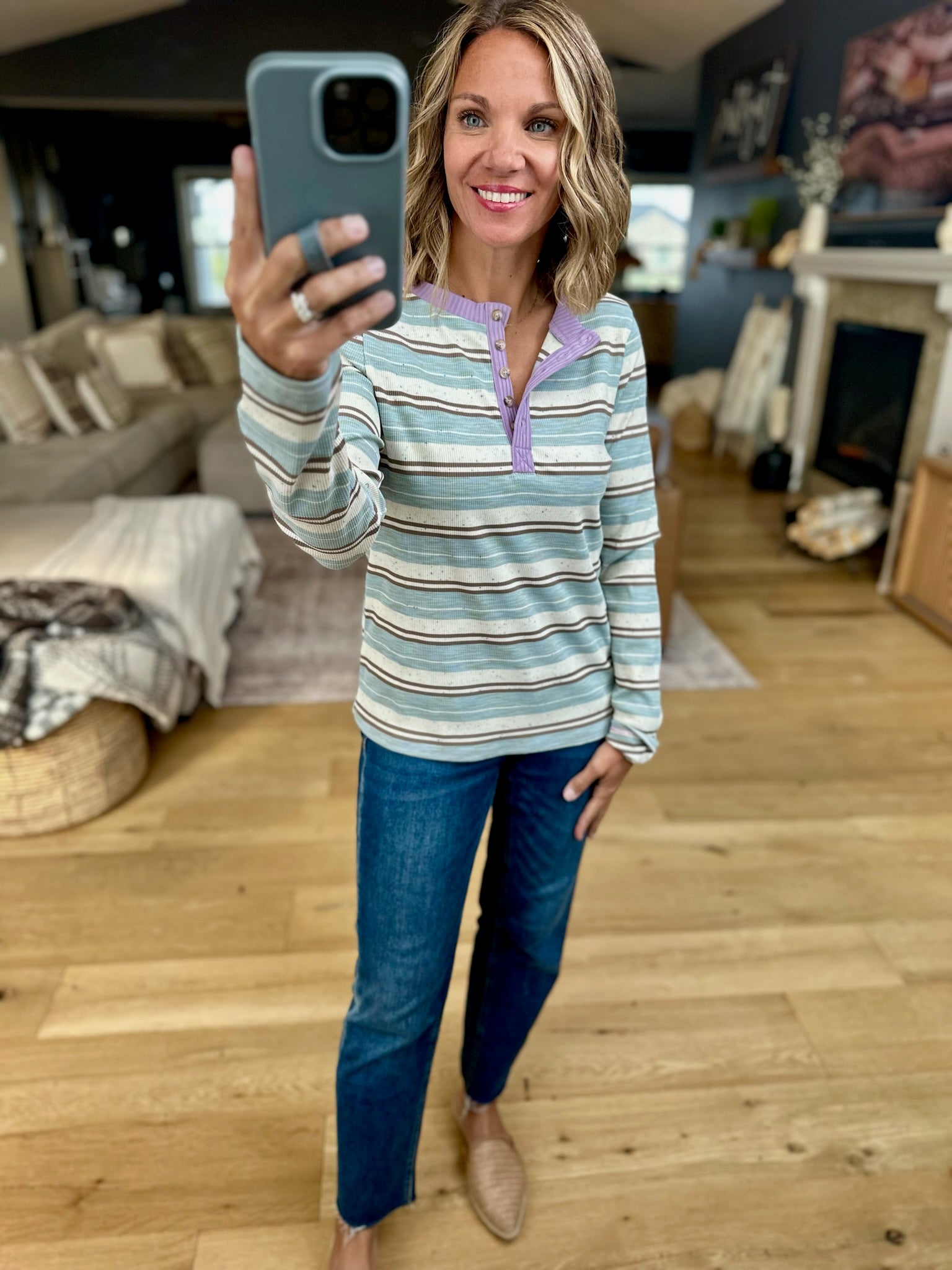 Looking For Fun Striped Long Sleeve Top-Anniewear-Anna Kaytes Boutique, Women's Fashion Boutique in Grinnell, Iowa
