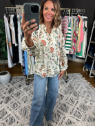 Finding Hope Floral Button-Down Top-Long Sleeves-Entro-Anna Kaytes Boutique, Women's Fashion Boutique in Grinnell, Iowa