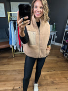 Cozy Time Sherpa Vest - Beige-Anna Kaytes Boutique-Anna Kaytes Boutique, Women's Fashion Boutique in Grinnell, Iowa