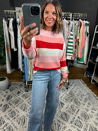 Soft Launch Striped Crew Sweater-Sweaters-Anniewear-Anna Kaytes Boutique, Women's Fashion Boutique in Grinnell, Iowa