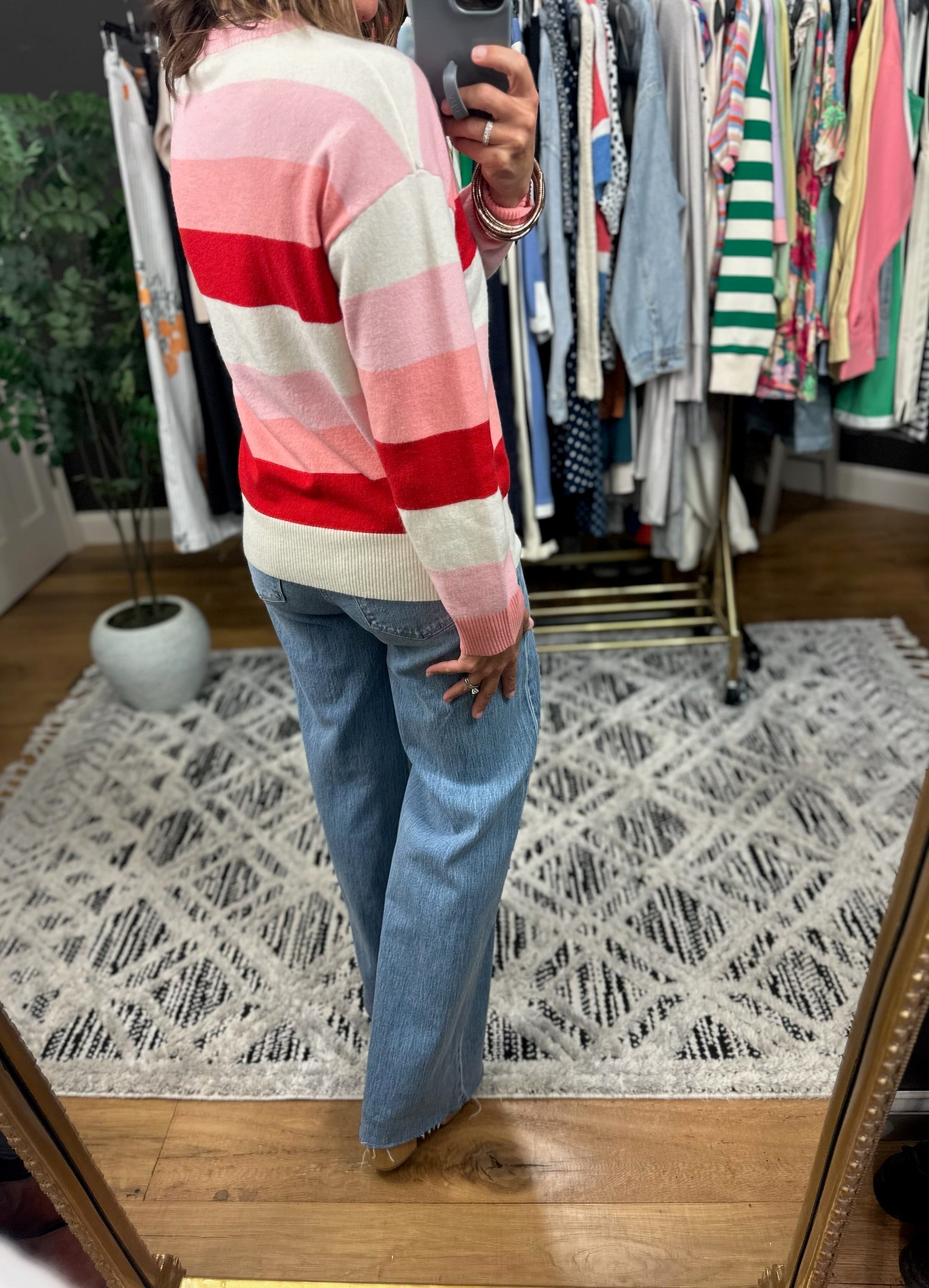 Soft Launch Striped Crew Sweater-Sweaters-Anniewear-Anna Kaytes Boutique, Women's Fashion Boutique in Grinnell, Iowa