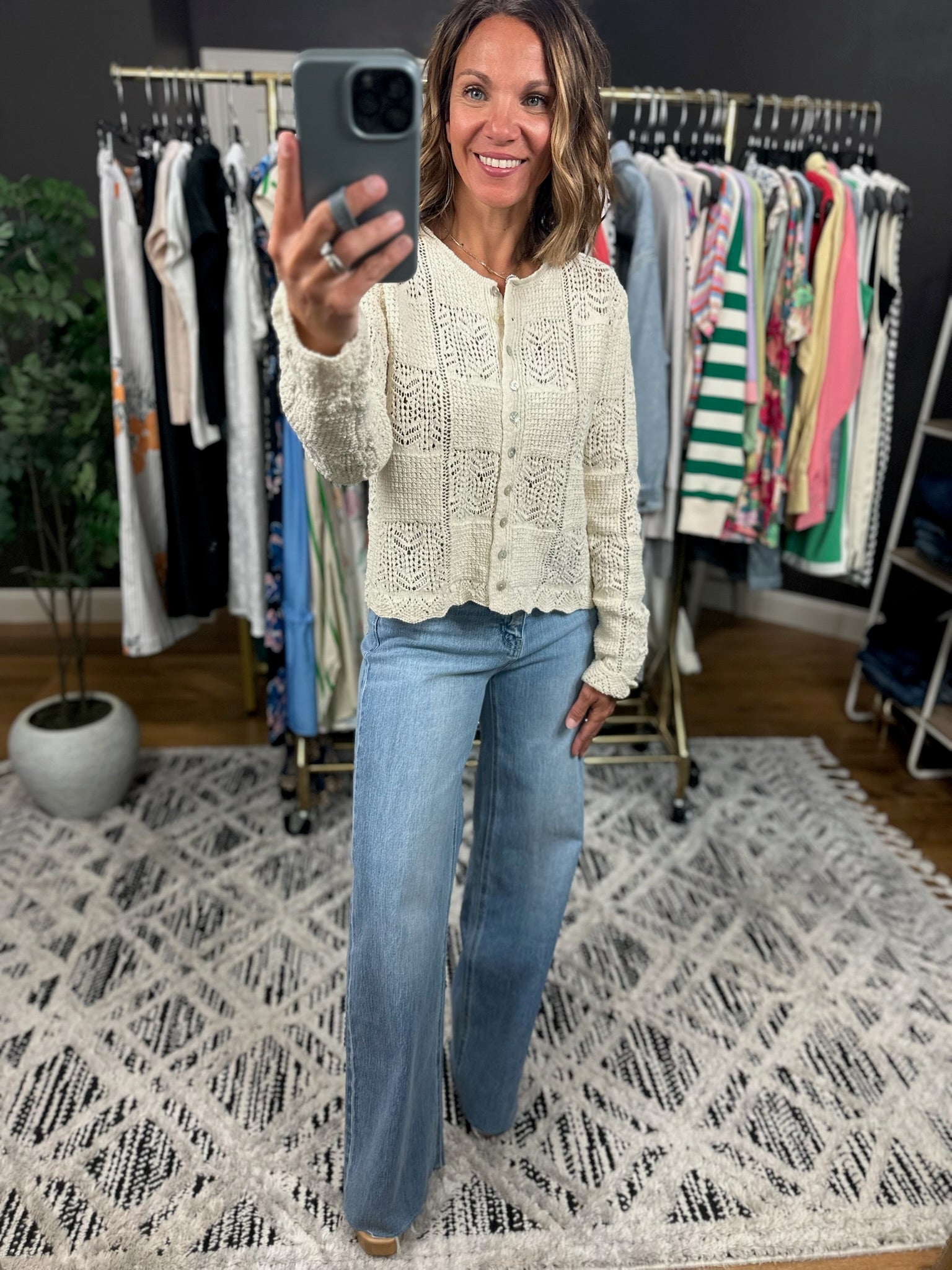 Memory Moment Crochet Knit Cardigan-Sweaters-Wishlist-Anna Kaytes Boutique, Women's Fashion Boutique in Grinnell, Iowa