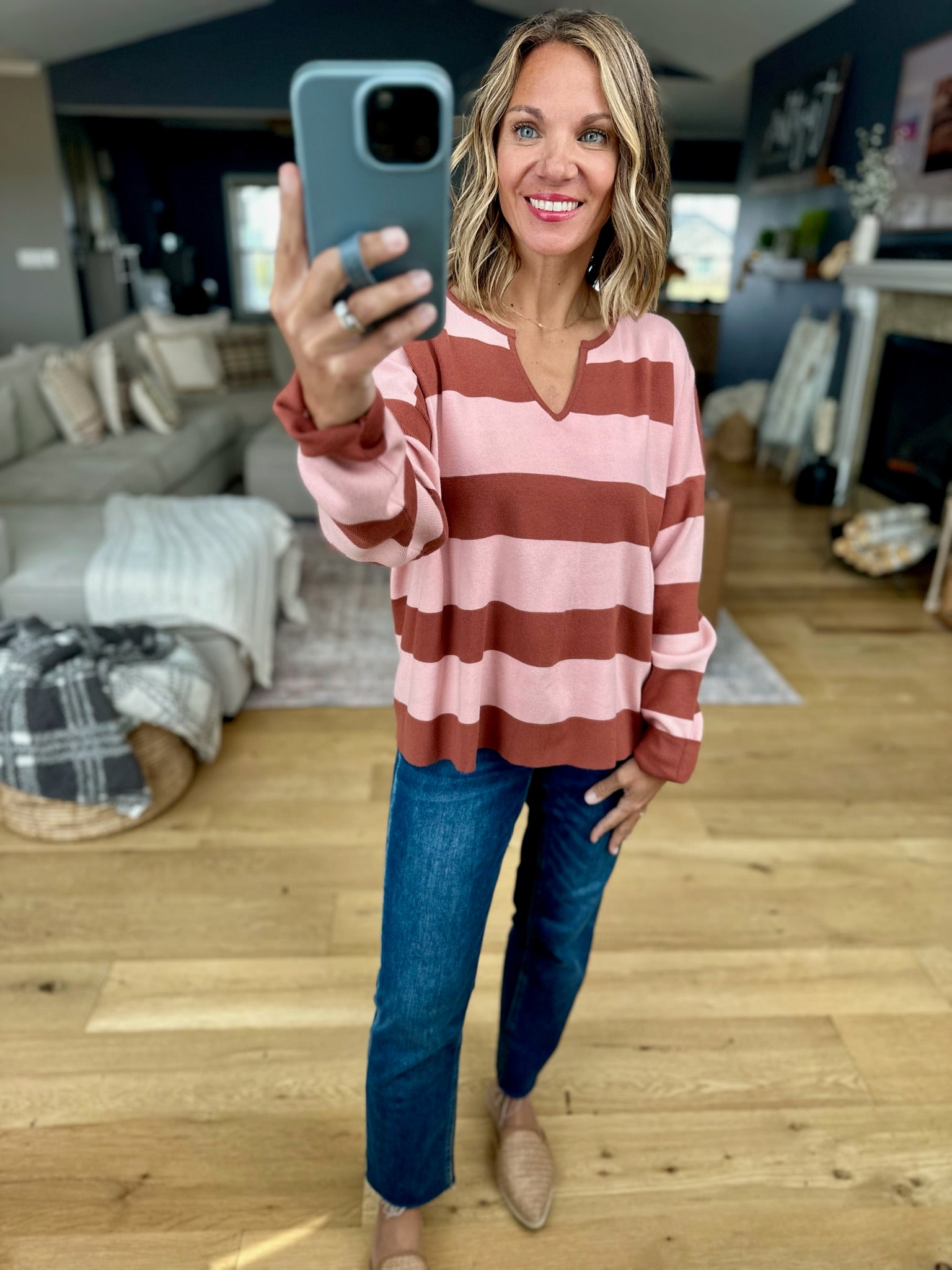 All Good Things Striped Lightweight Knit-Sweaters-Wishlist-Anna Kaytes Boutique, Women's Fashion Boutique in Grinnell, Iowa