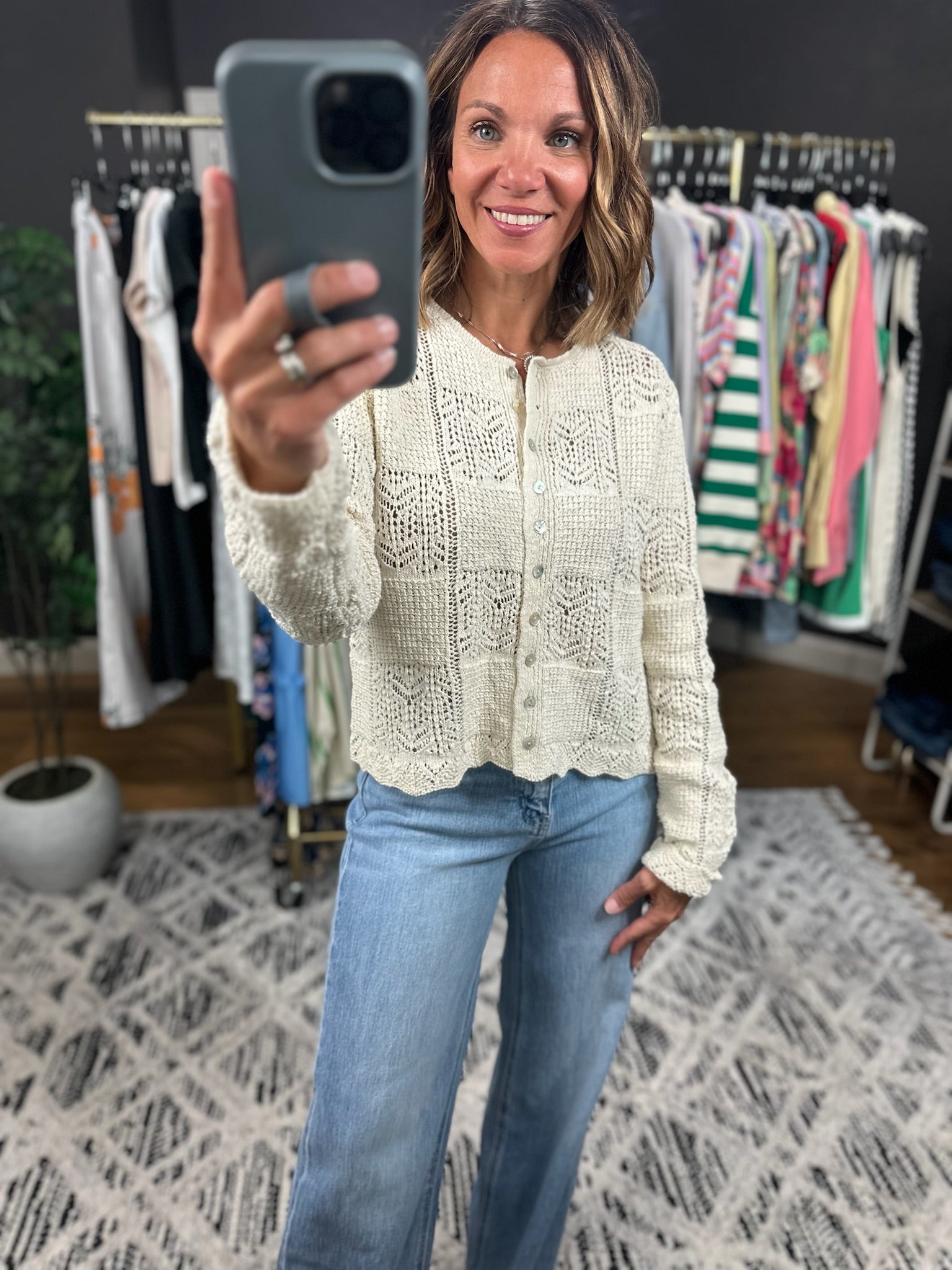 Memory Moment Crochet Knit Cardigan-Sweaters-Wishlist-Anna Kaytes Boutique, Women's Fashion Boutique in Grinnell, Iowa