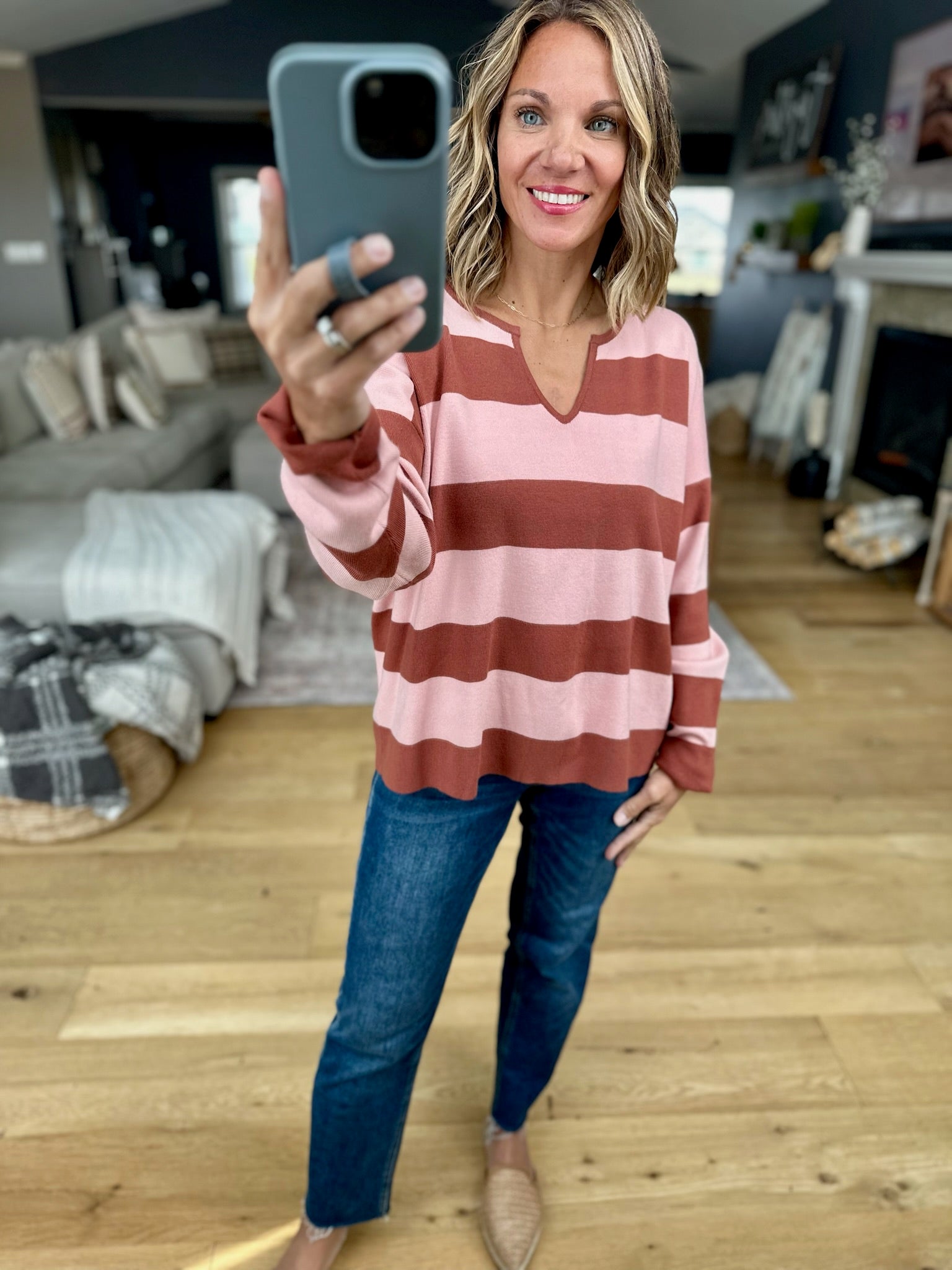 All Good Things Striped Lightweight Knit-Sweaters-Wishlist-Anna Kaytes Boutique, Women's Fashion Boutique in Grinnell, Iowa