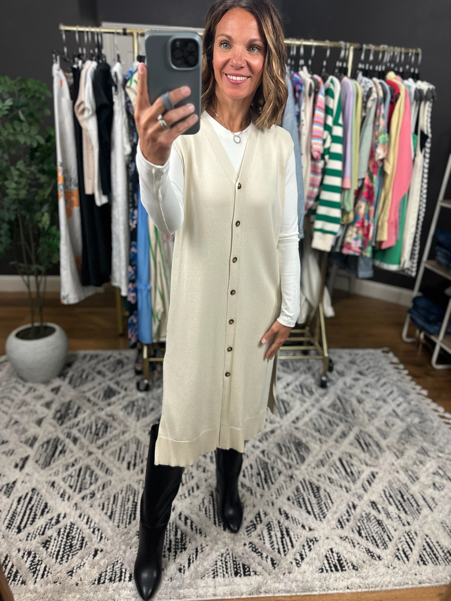 Dream On Lightweight Midi Vest-Sweaters-Wishlist-Anna Kaytes Boutique, Women's Fashion Boutique in Grinnell, Iowa