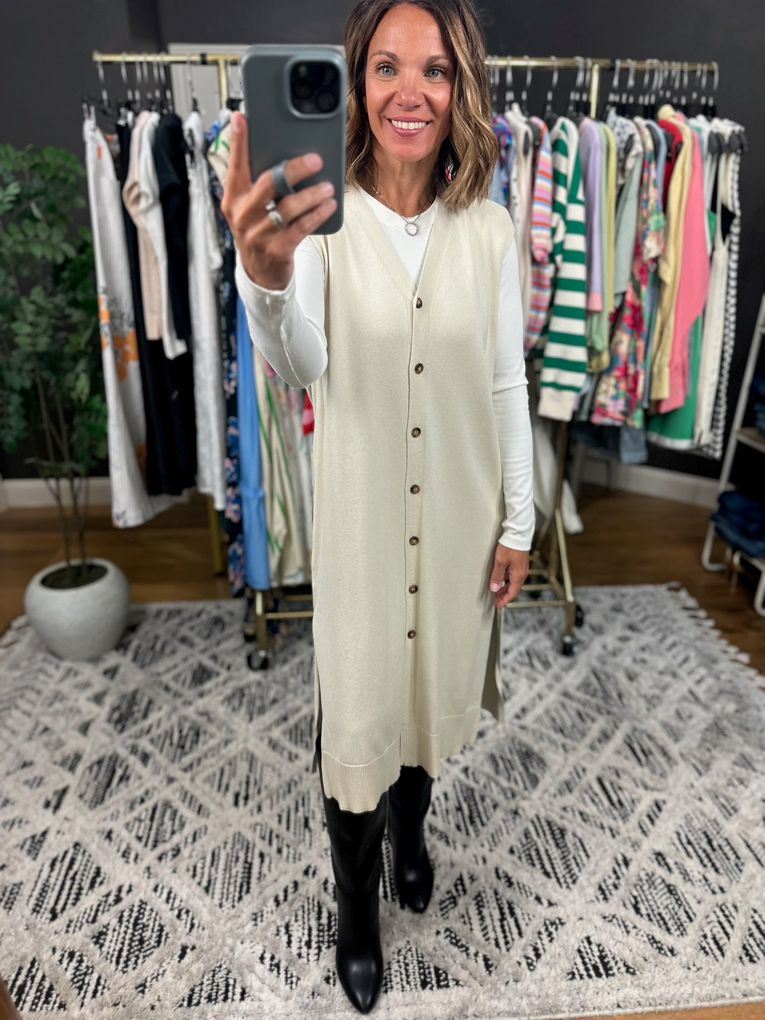 Dream On Lightweight Midi Vest-Sweaters-Wishlist-Anna Kaytes Boutique, Women's Fashion Boutique in Grinnell, Iowa