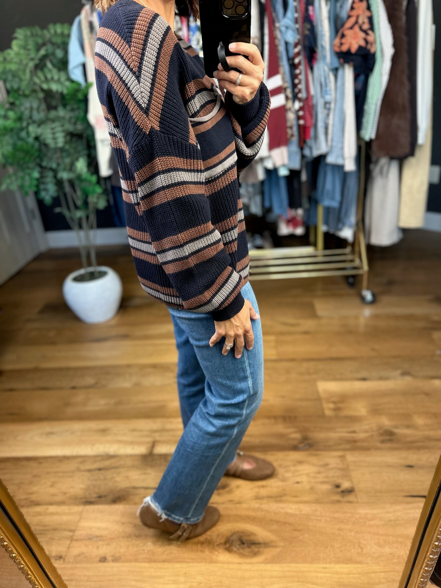 Grateful Feeling Striped Knit Top-Sweaters-Blu Pepper-Anna Kaytes Boutique, Women's Fashion Boutique in Grinnell, Iowa