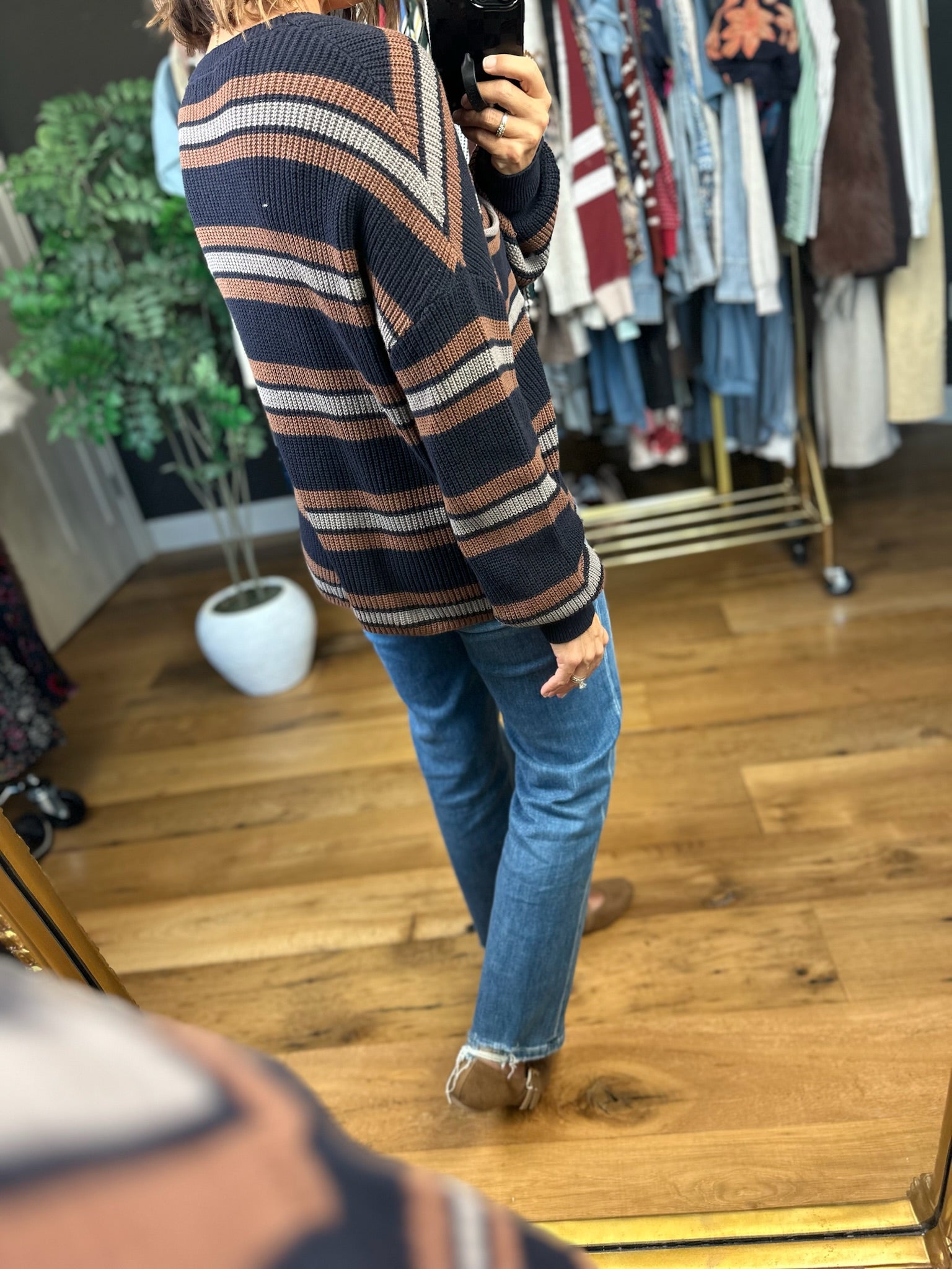 Grateful Feeling Striped Knit Top-Sweaters-Blu Pepper-Anna Kaytes Boutique, Women's Fashion Boutique in Grinnell, Iowa