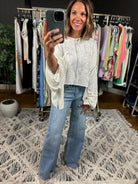 On Cloud Nine Raw Hem Top-Sweaters-POL-Anna Kaytes Boutique, Women's Fashion Boutique in Grinnell, Iowa