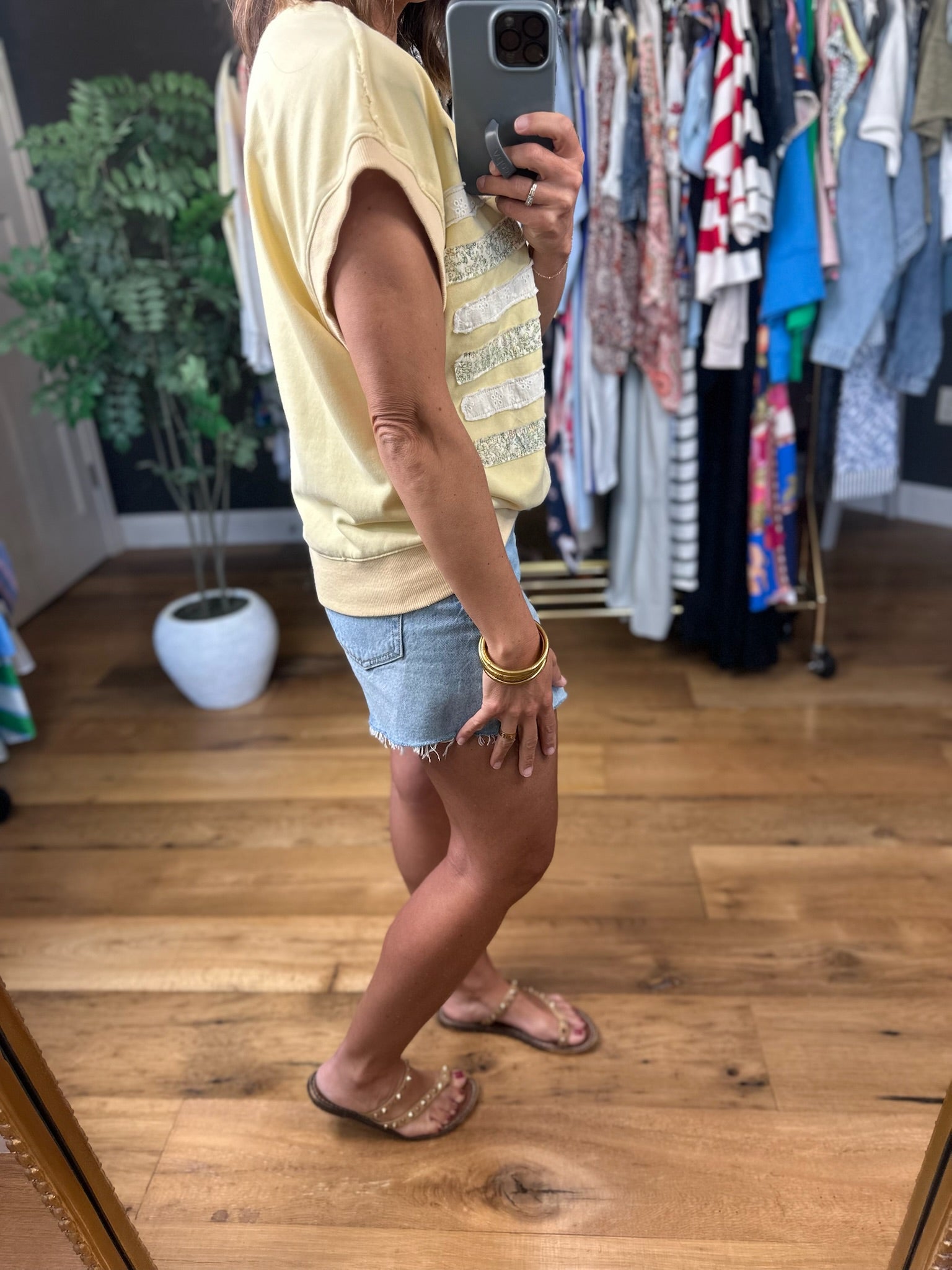 Kind Of Dream Quilted Top-Short Sleeves-Mitto Shop-Anna Kaytes Boutique, Women's Fashion Boutique in Grinnell, Iowa