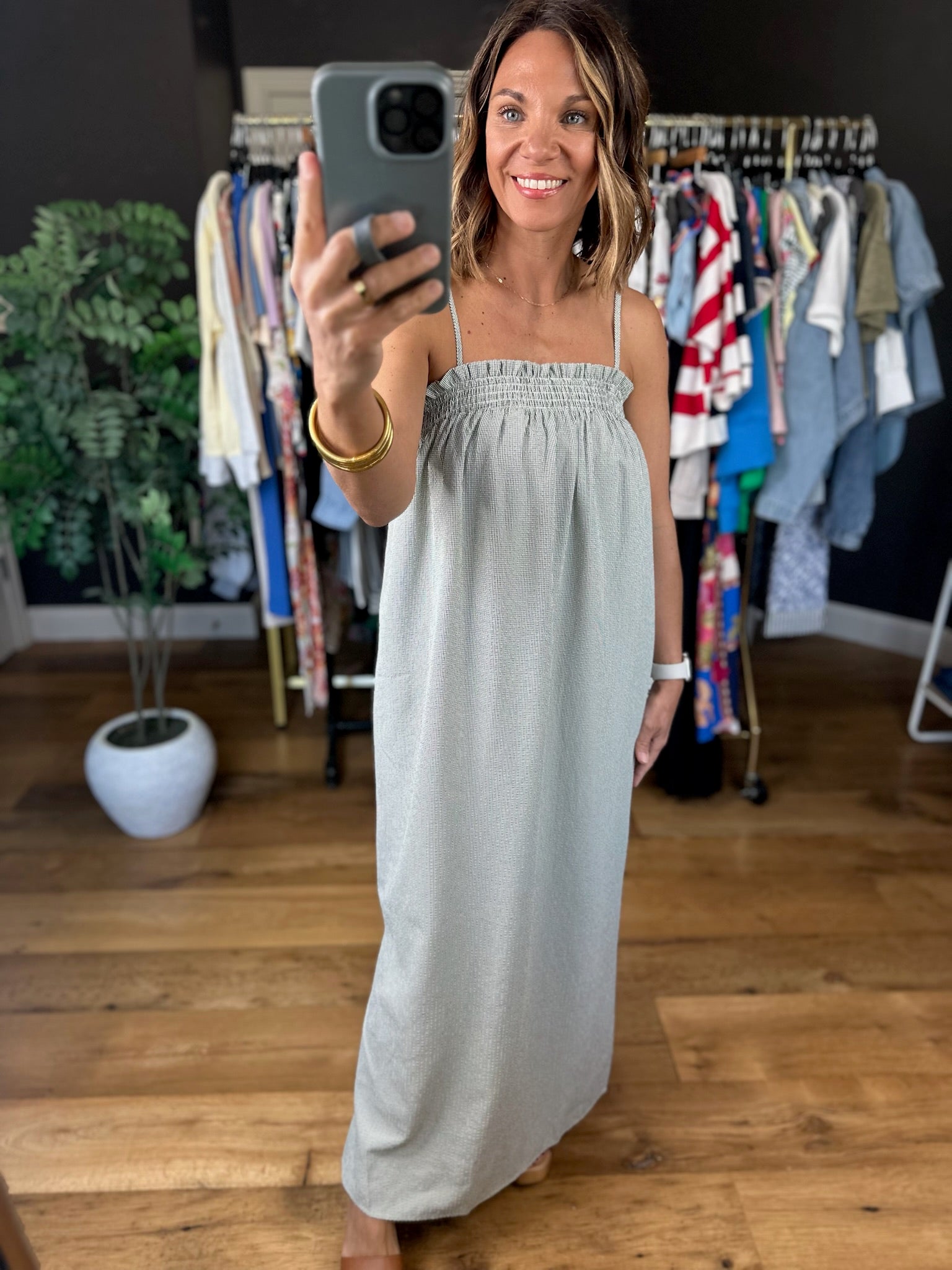 Meet Me On Main Smocked Dress-Dresses-Wishlist-Anna Kaytes Boutique, Women's Fashion Boutique in Grinnell, Iowa