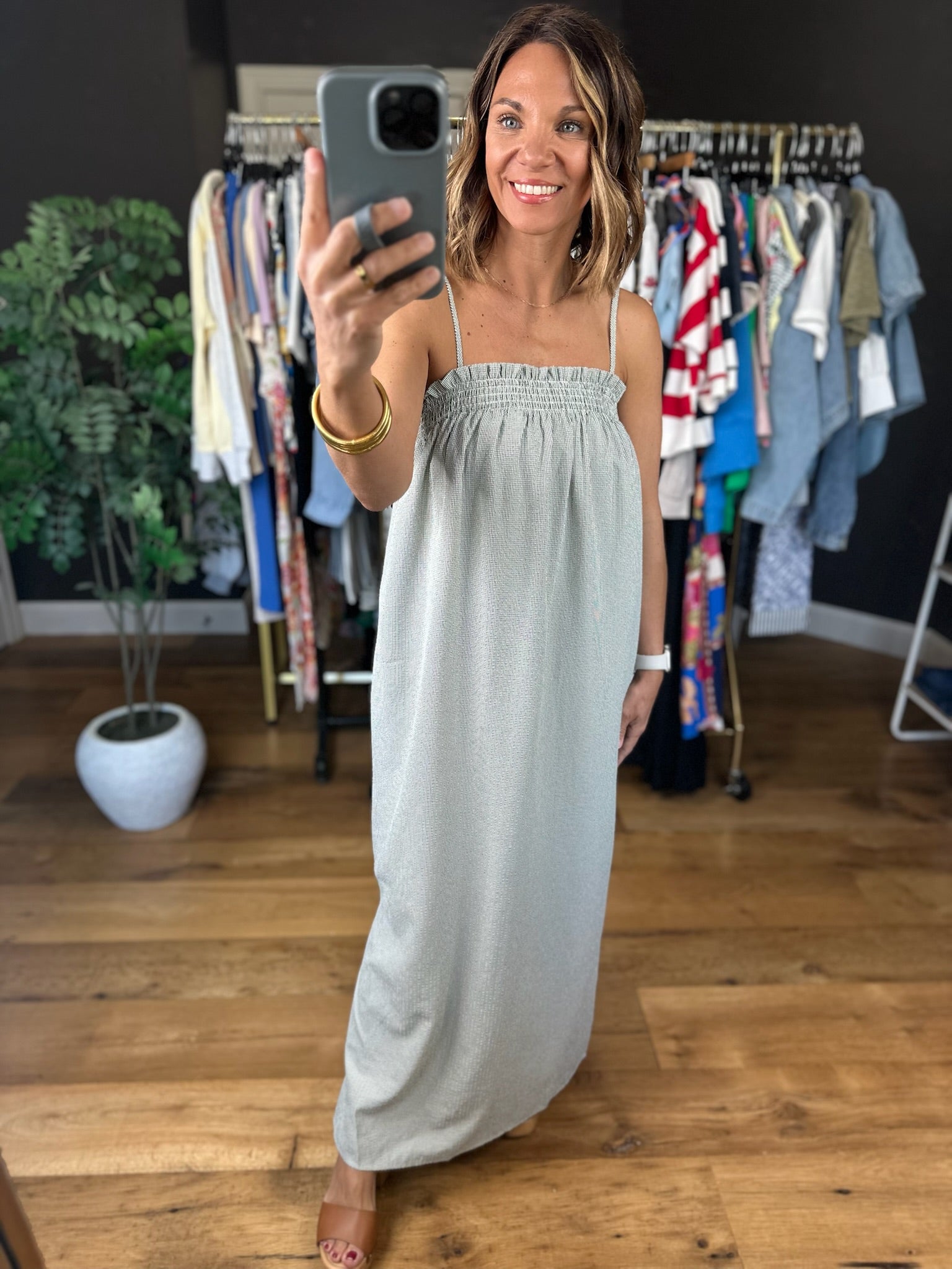 Meet Me On Main Smocked Dress-Dresses-Wishlist-Anna Kaytes Boutique, Women's Fashion Boutique in Grinnell, Iowa