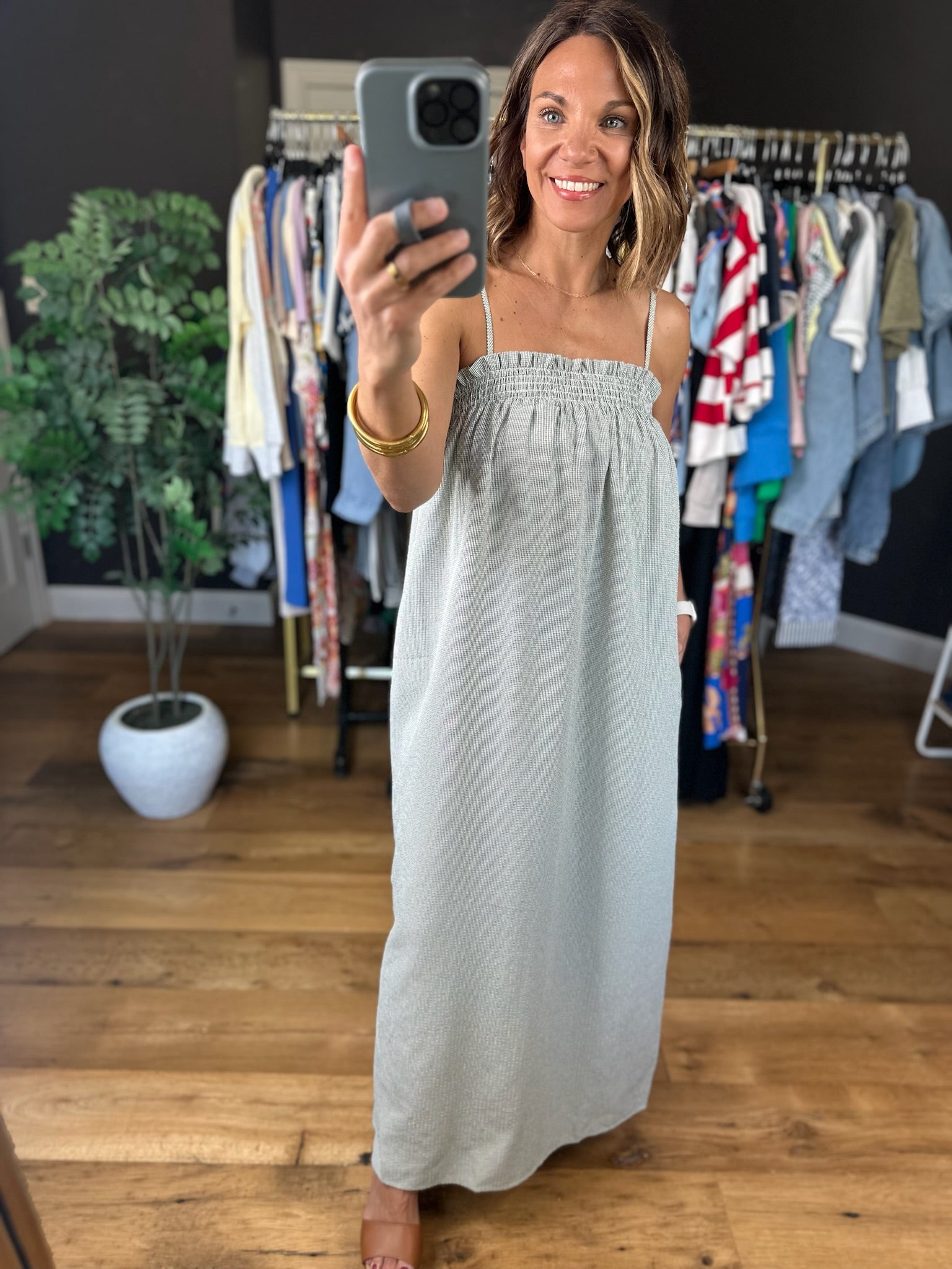 Meet Me On Main Smocked Dress-Dresses-Wishlist-Anna Kaytes Boutique, Women's Fashion Boutique in Grinnell, Iowa