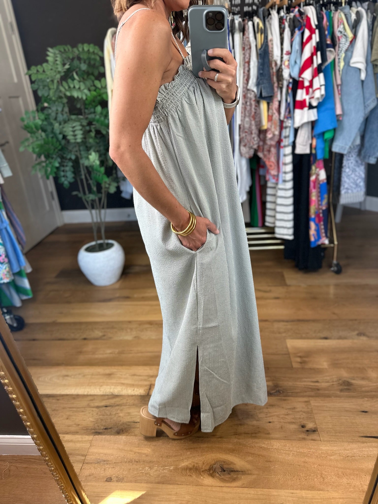 Meet Me On Main Smocked Dress-Dresses-Wishlist-Anna Kaytes Boutique, Women's Fashion Boutique in Grinnell, Iowa