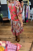 Wandering Souls Patchwork Dress - Brick Combo-Wishlist-Anna Kaytes Boutique, Women's Fashion Boutique in Grinnell, Iowa