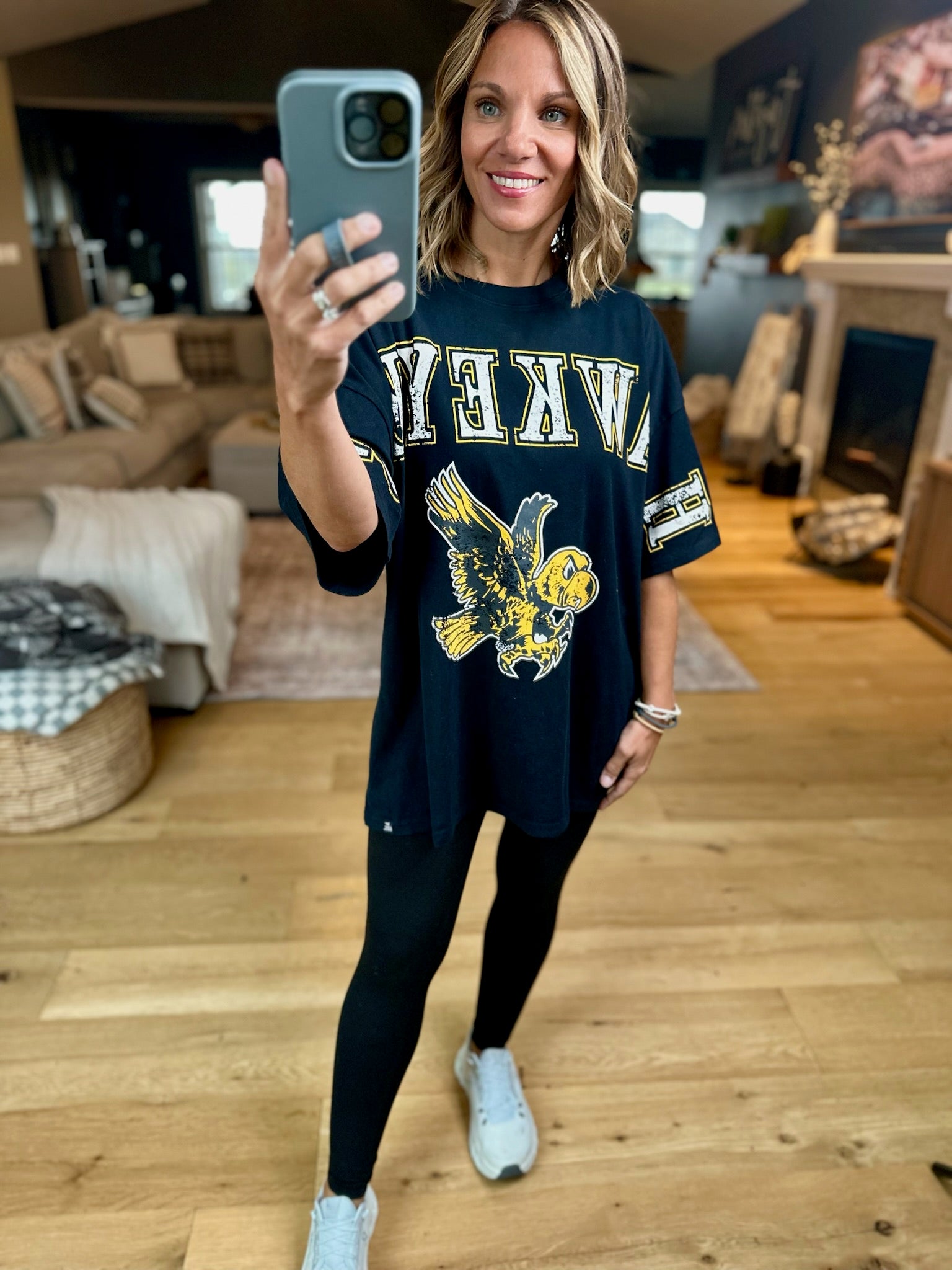 Hawkeyes Oversized Tee-Gameday Social-Anna Kaytes Boutique, Women's Fashion Boutique in Grinnell, Iowa