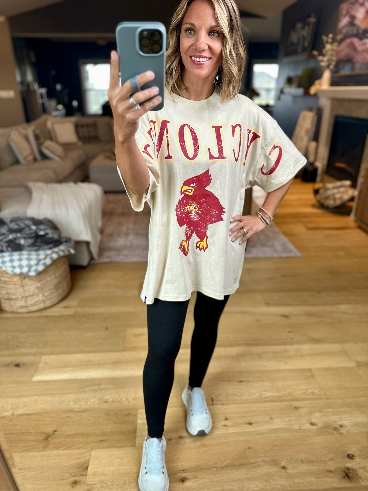Cyclones Oversized Tee - Two color options-Gameday Social-Anna Kaytes Boutique, Women's Fashion Boutique in Grinnell, Iowa