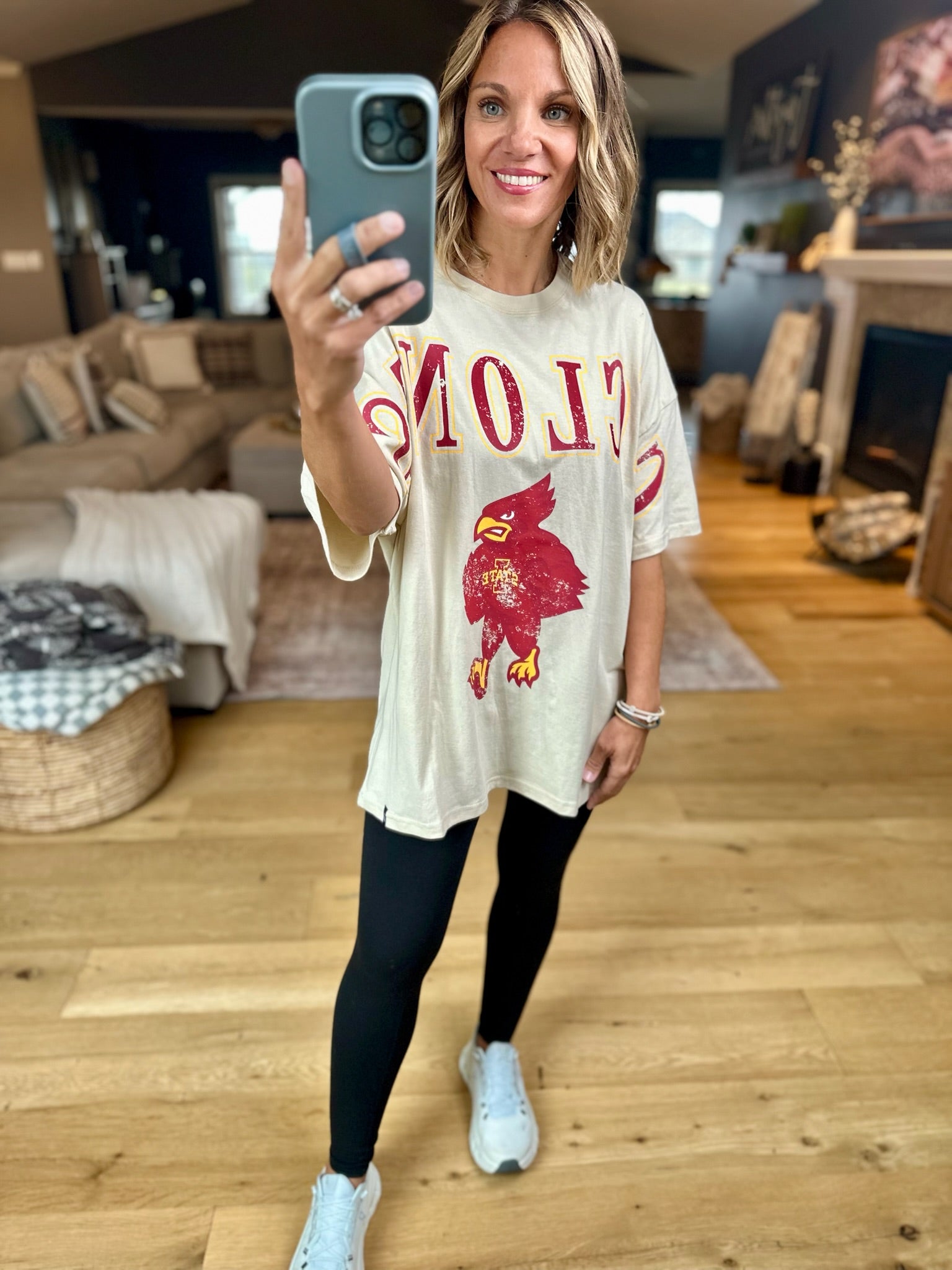Cyclones Oversized Tee - Two color options-Gameday Social-Anna Kaytes Boutique, Women's Fashion Boutique in Grinnell, Iowa