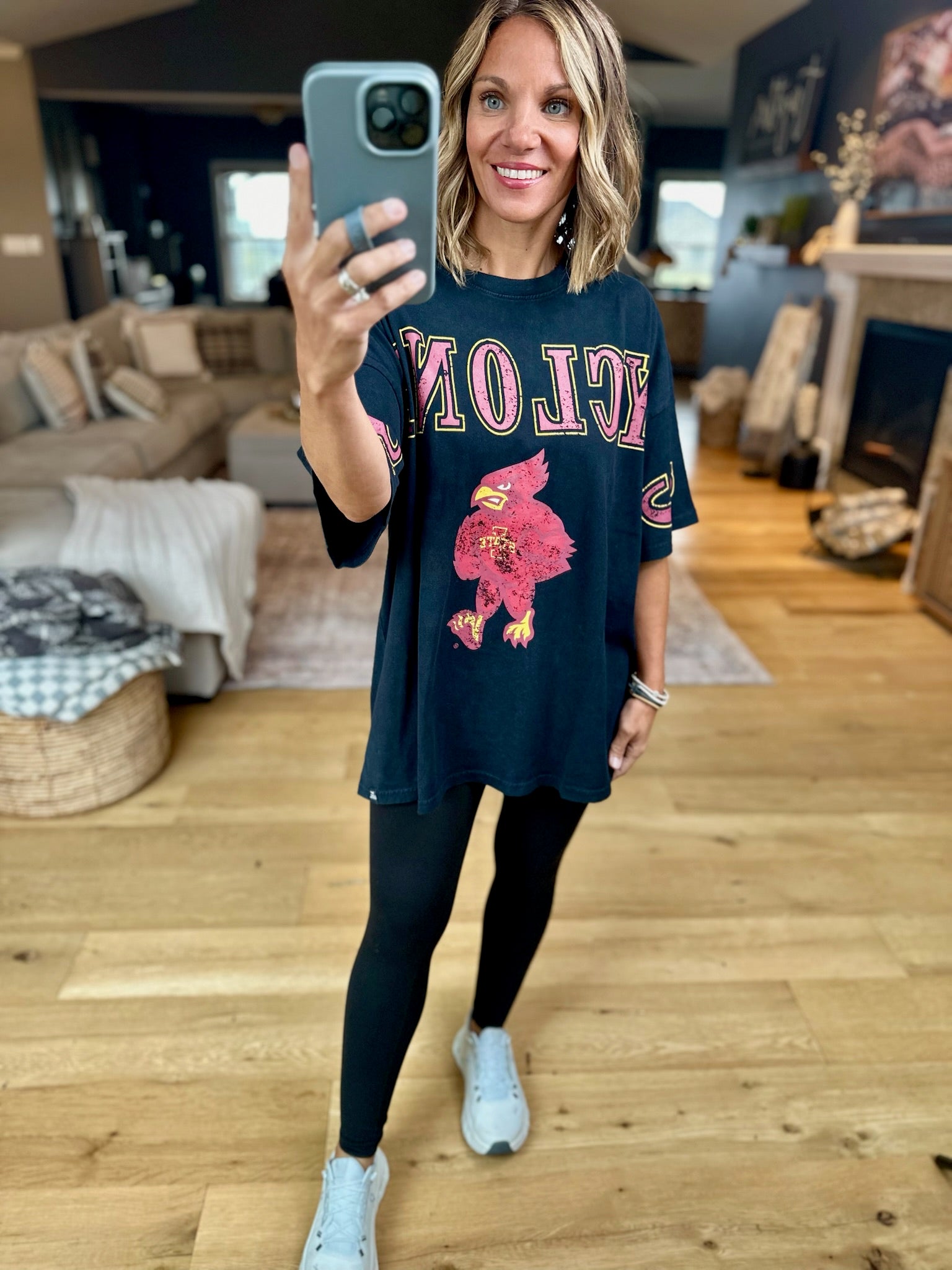 Cyclones Oversized Tee - Two color options-Gameday Social-Anna Kaytes Boutique, Women's Fashion Boutique in Grinnell, Iowa