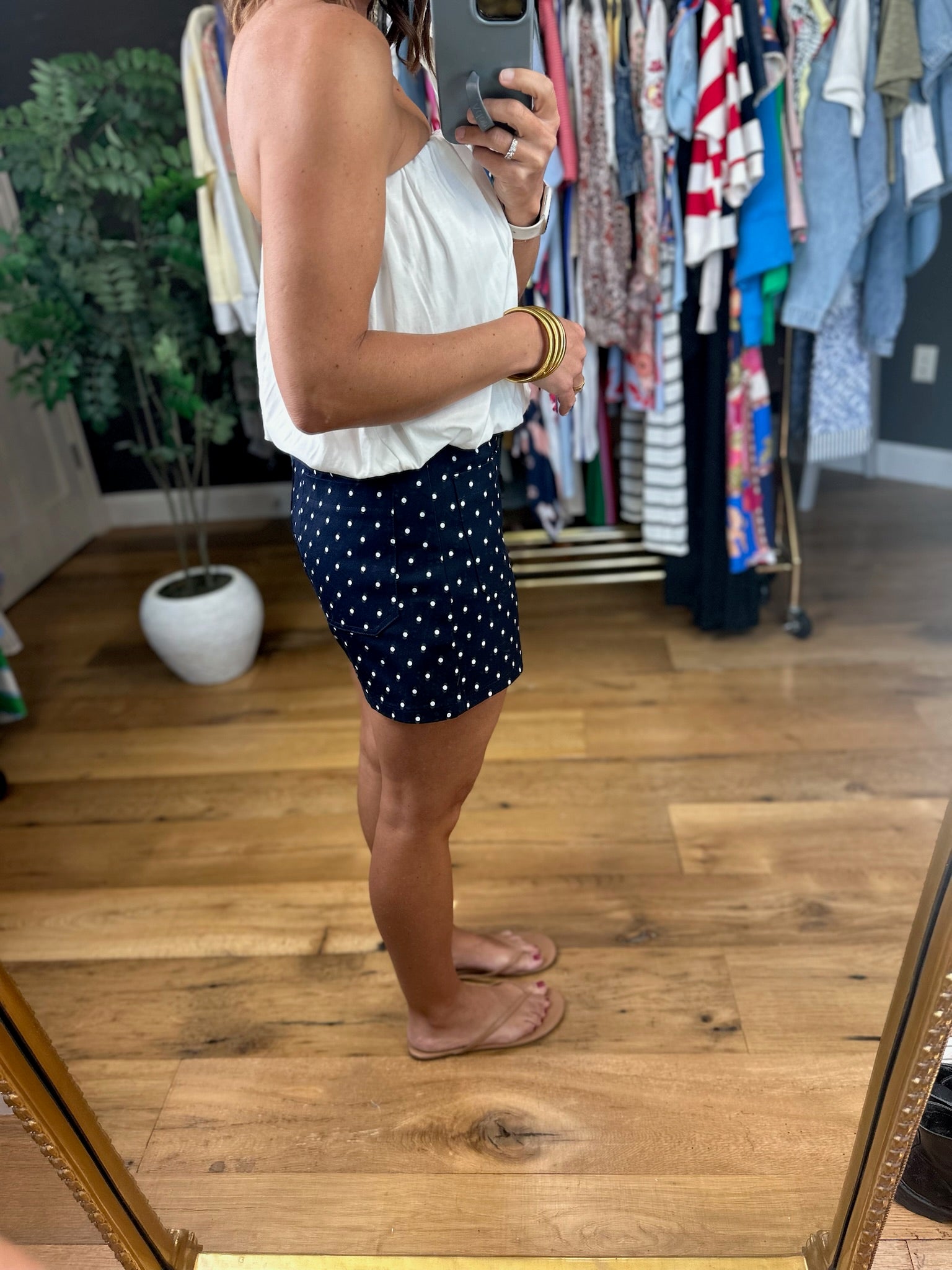 Lady Liberty Polka-Dot Shorts-Shorts-Entro-Anna Kaytes Boutique, Women's Fashion Boutique in Grinnell, Iowa