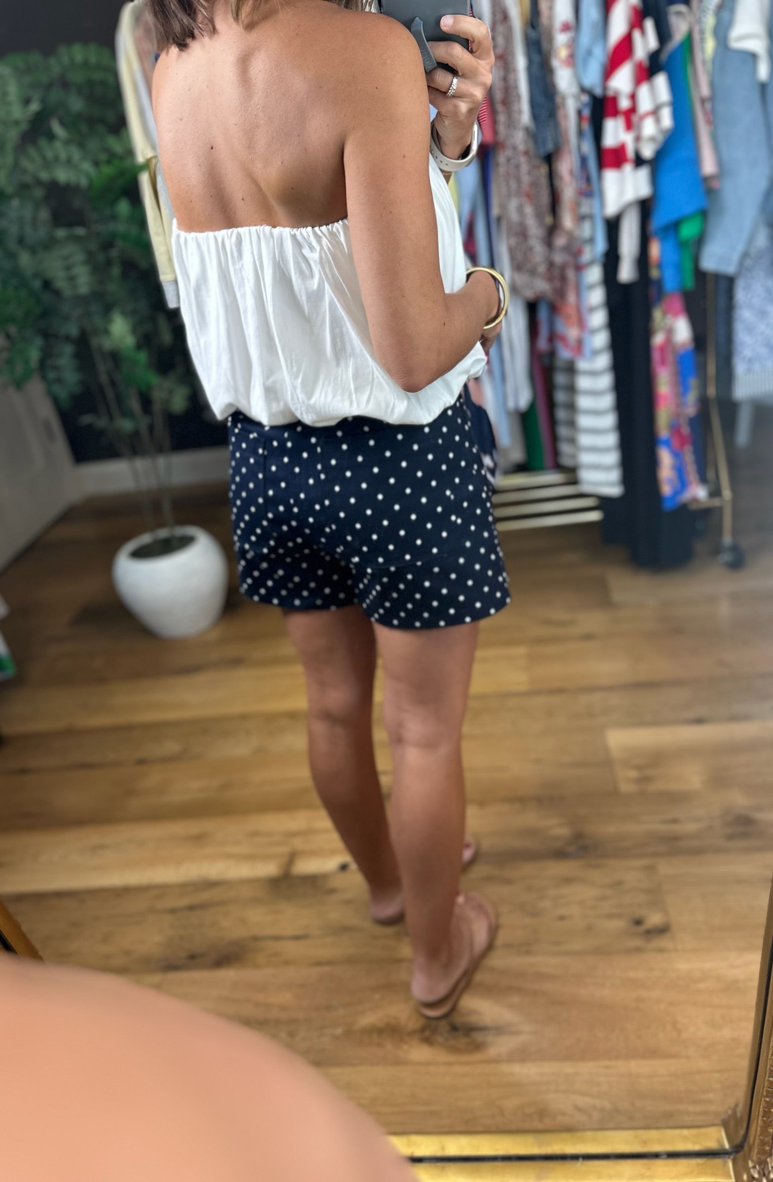 Lady Liberty Polka-Dot Shorts-Shorts-Entro-Anna Kaytes Boutique, Women's Fashion Boutique in Grinnell, Iowa
