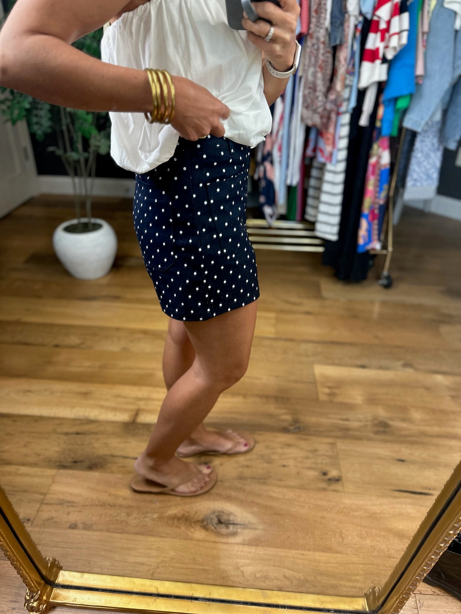 Lady Liberty Polka-Dot Shorts-Shorts-Entro-Anna Kaytes Boutique, Women's Fashion Boutique in Grinnell, Iowa