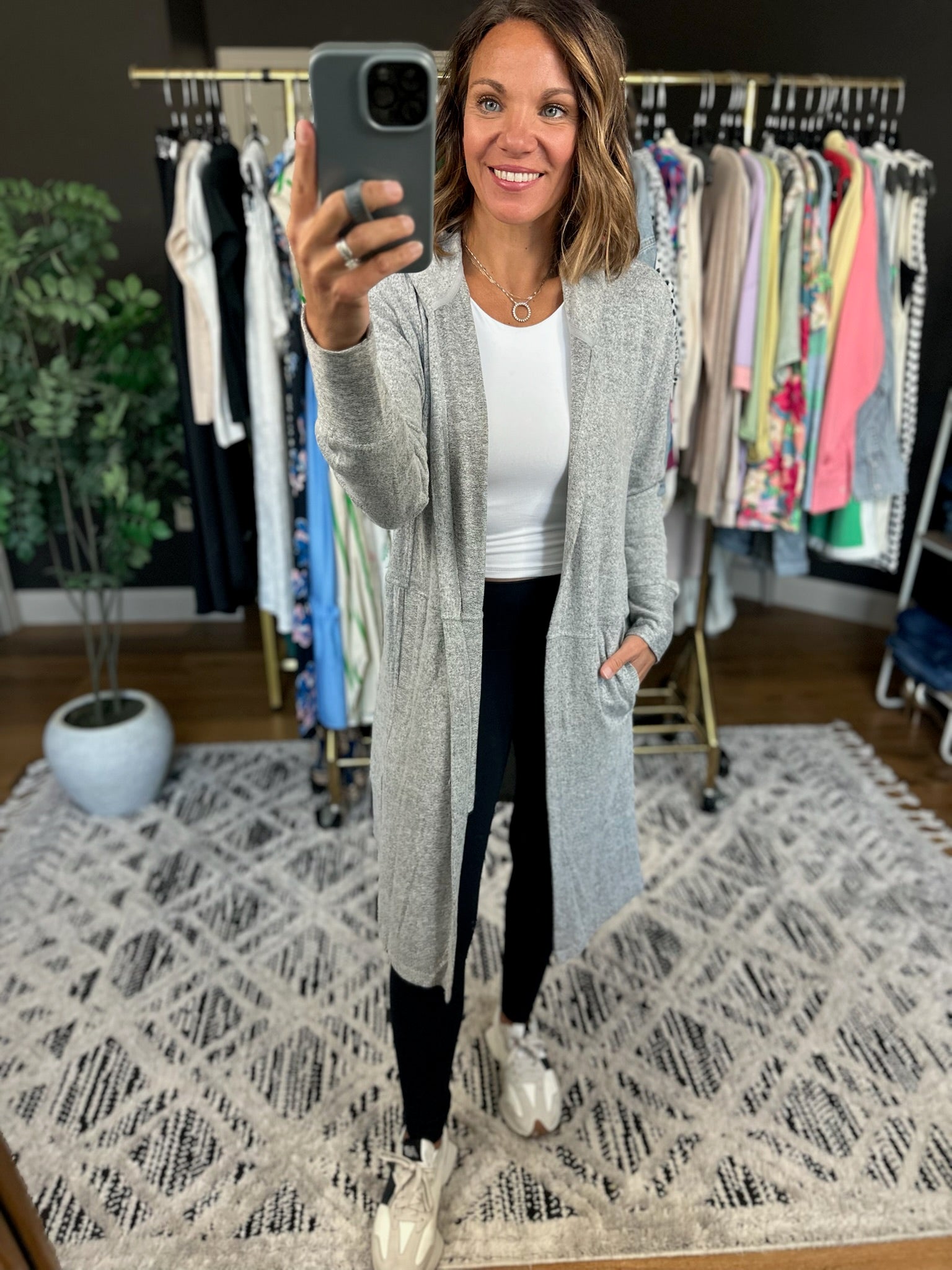 Swept Away Midi Pocket Cardigan-Sweaters-Mono B-Anna Kaytes Boutique, Women's Fashion Boutique in Grinnell, Iowa