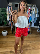 Lady Liberty Polka-Dot Shorts-Shorts-Entro-Anna Kaytes Boutique, Women's Fashion Boutique in Grinnell, Iowa
