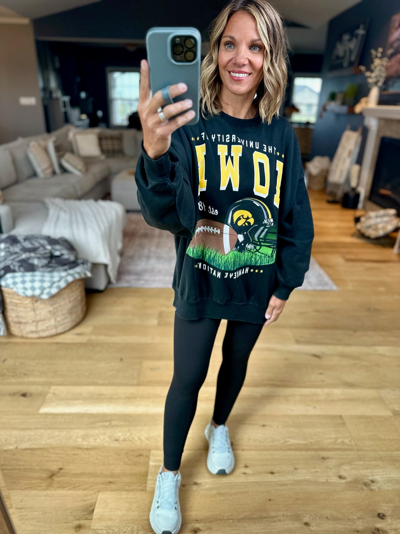 Iowa Football Crewneck-Sweaters-Gameday Social-Anna Kaytes Boutique, Women's Fashion Boutique in Grinnell, Iowa