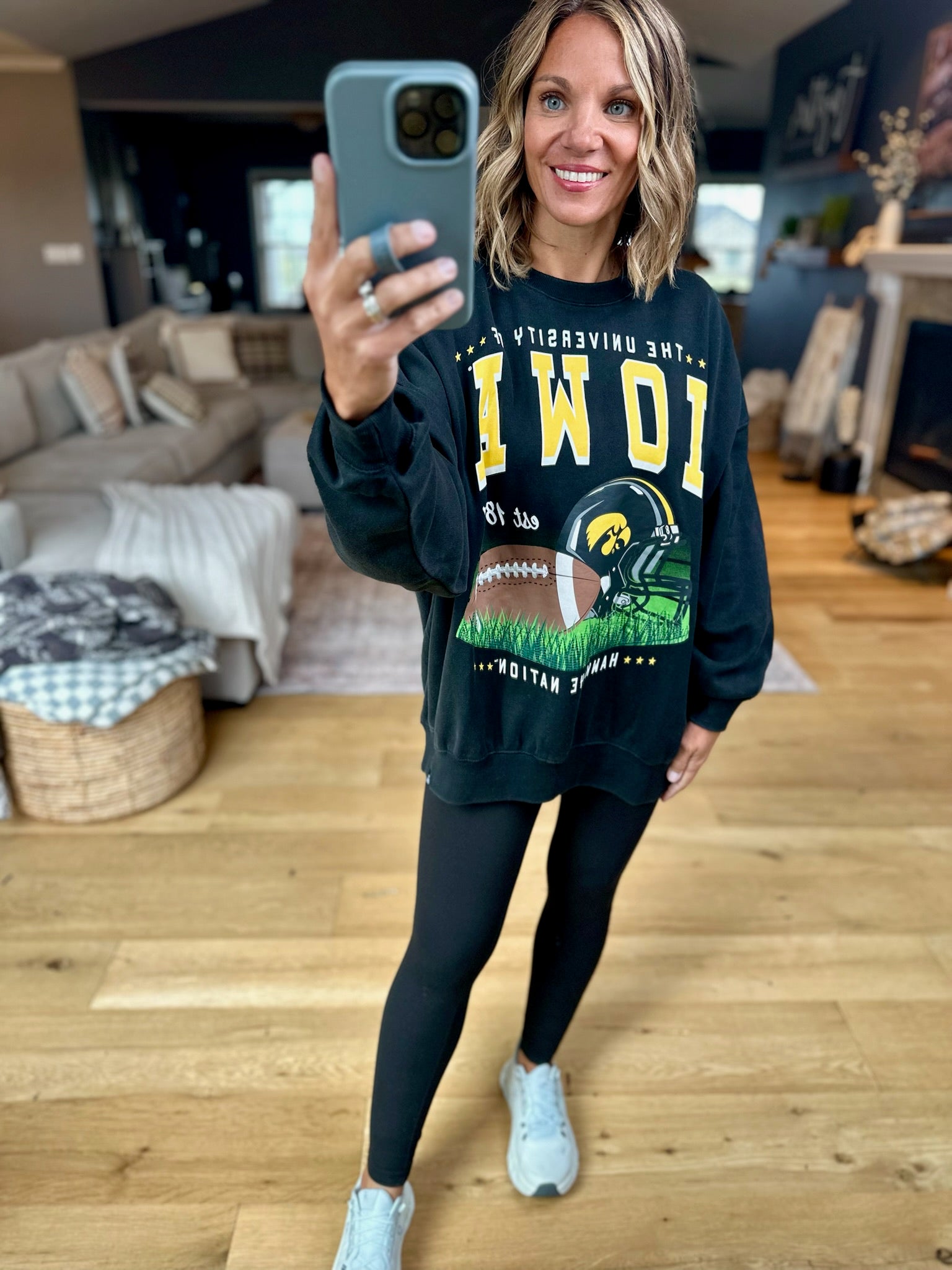 Iowa Football Crewneck-Sweaters-Gameday Social-Anna Kaytes Boutique, Women's Fashion Boutique in Grinnell, Iowa