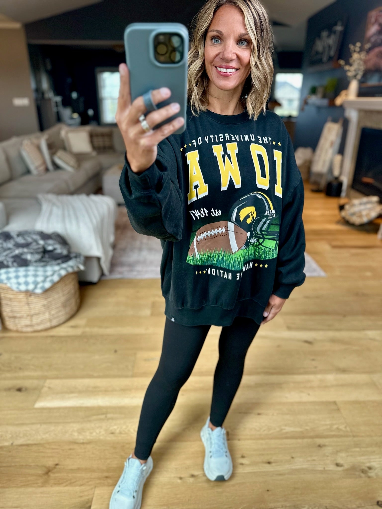 Iowa Football Crewneck-Sweaters-Gameday Social-Anna Kaytes Boutique, Women's Fashion Boutique in Grinnell, Iowa
