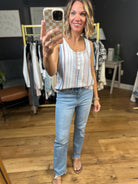 Can't Wait Denim Striped Sleeveless Top-Be Cool-Anna Kaytes Boutique, Women's Fashion Boutique in Grinnell, Iowa