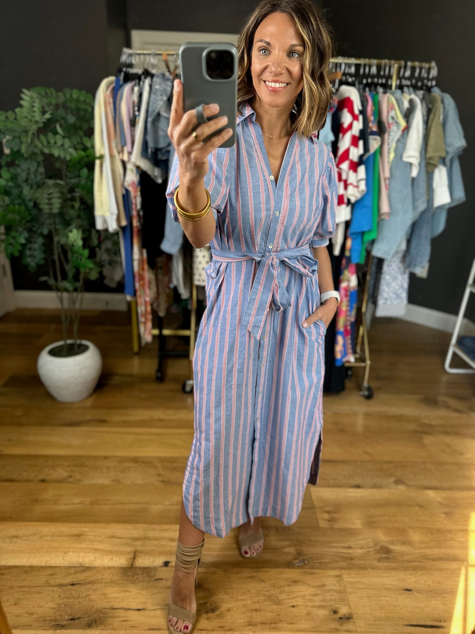 Honest Reflection Striped Dress-Dresses-Entro-Anna Kaytes Boutique, Women's Fashion Boutique in Grinnell, Iowa
