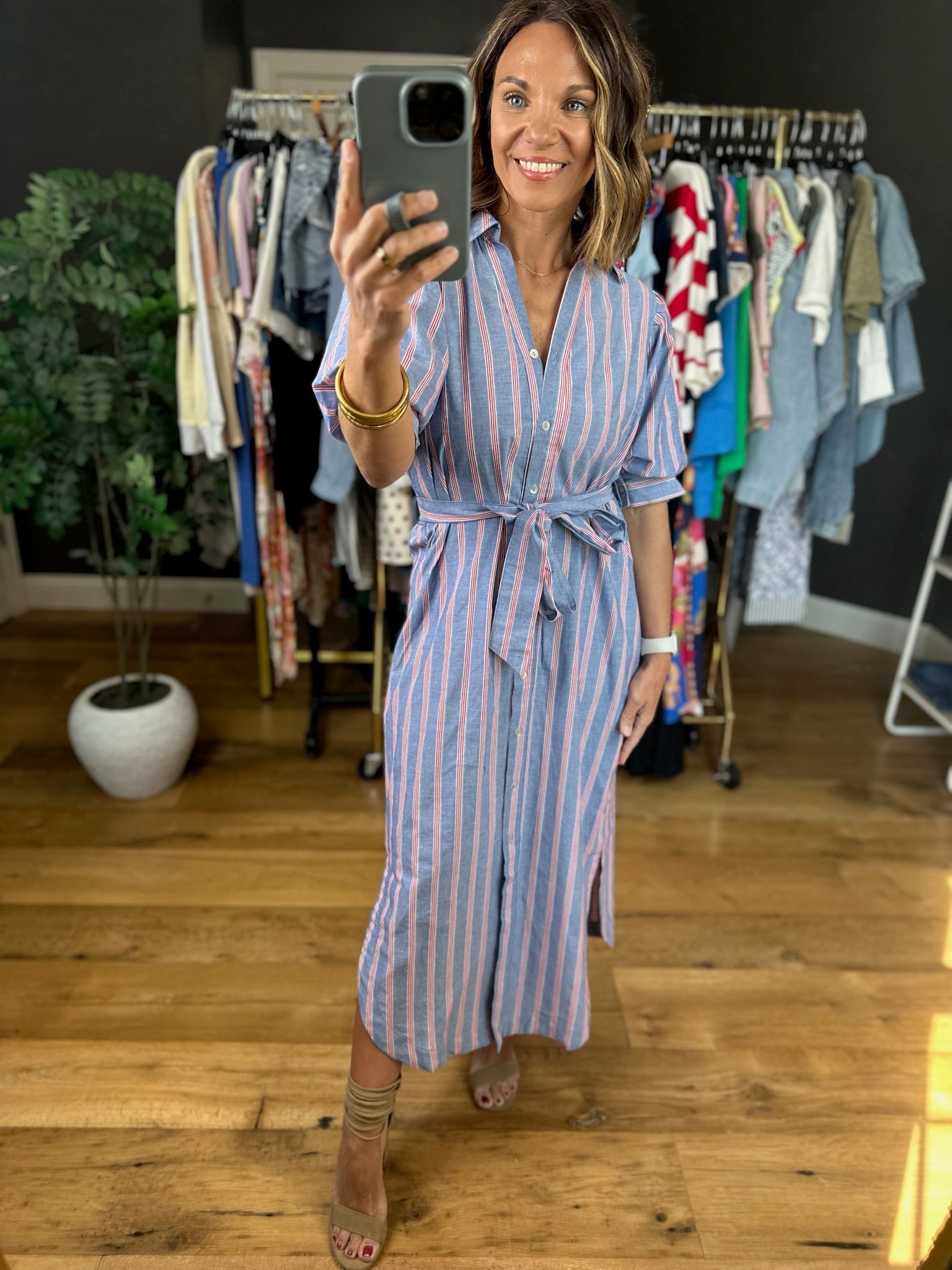 Honest Reflection Striped Dress-Dresses-Entro-Anna Kaytes Boutique, Women's Fashion Boutique in Grinnell, Iowa