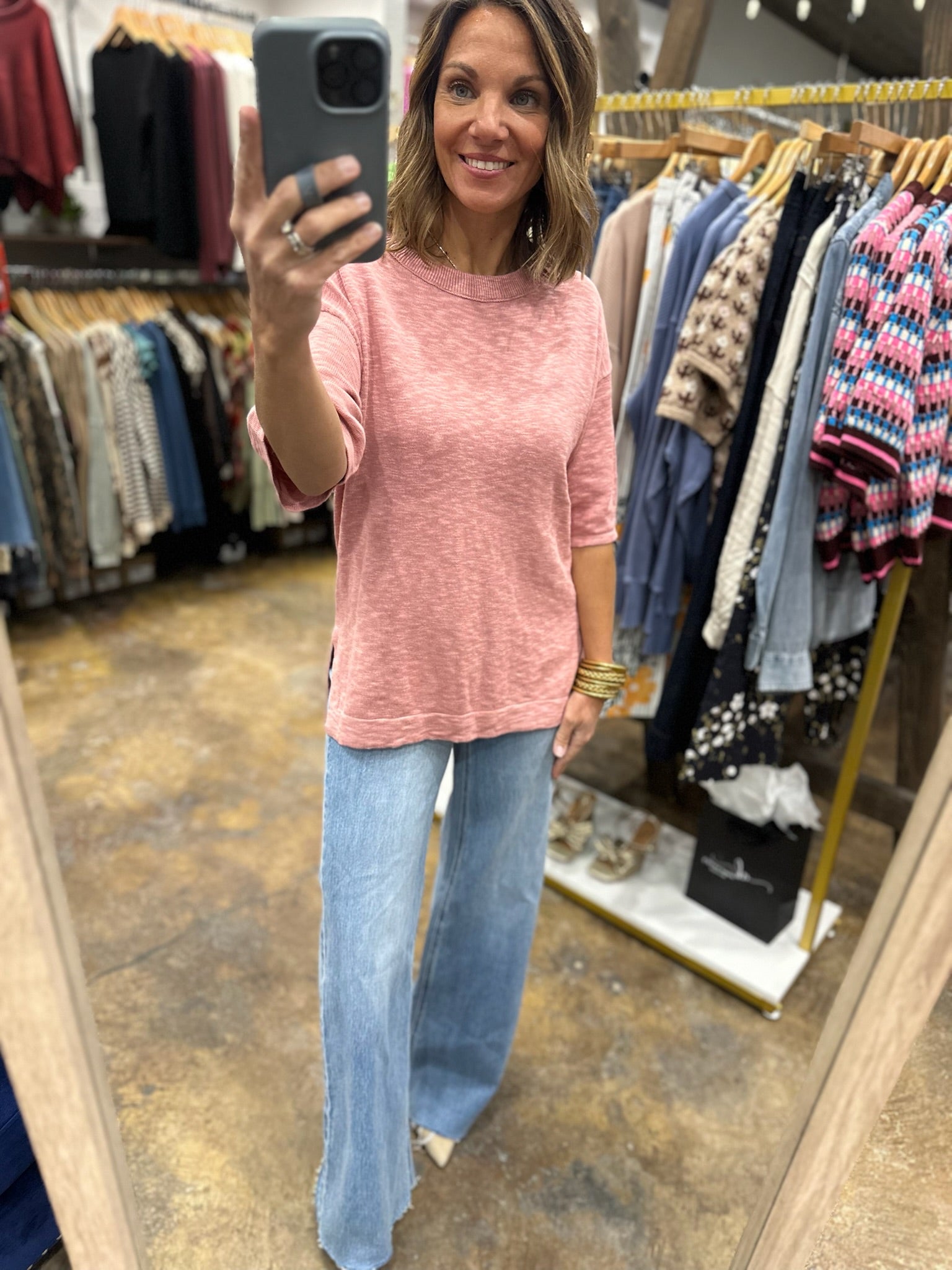 The Way In Short Sleeve Knit-Sweaters-Be Cool-Anna Kaytes Boutique, Women's Fashion Boutique in Grinnell, Iowa