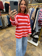 All Mine Moment Striped Knit-Sweaters-Hem & Thread-Anna Kaytes Boutique, Women's Fashion Boutique in Grinnell, Iowa