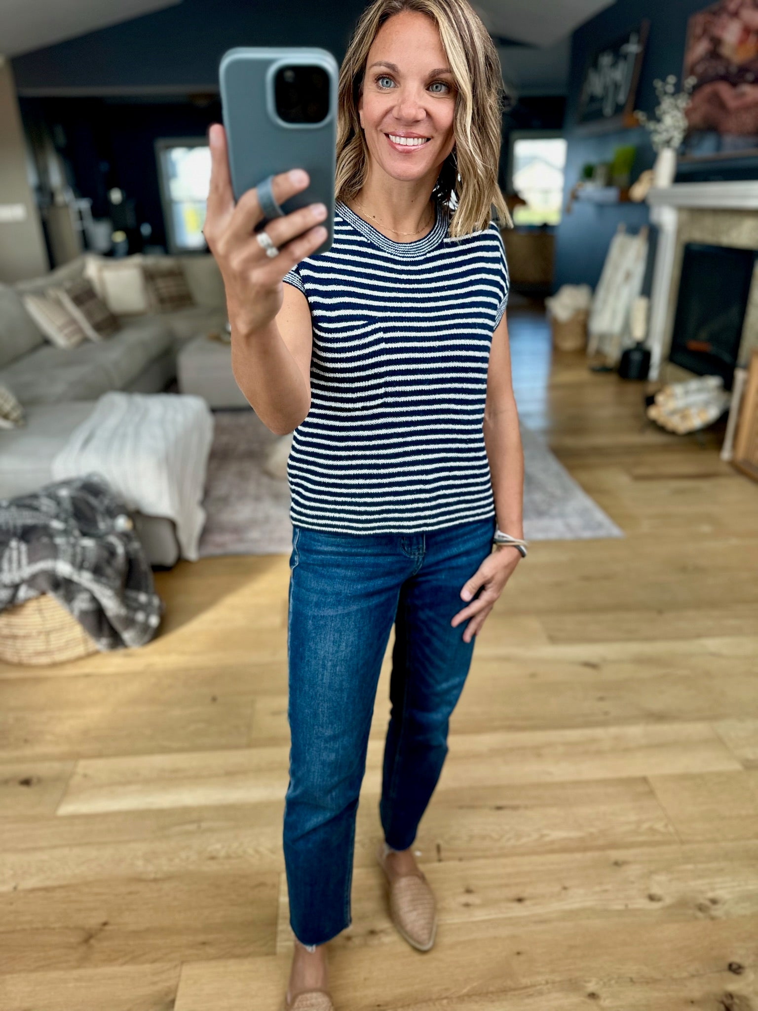 Almost Famous Striped Top-Blu Pepper-Anna Kaytes Boutique, Women's Fashion Boutique in Grinnell, Iowa