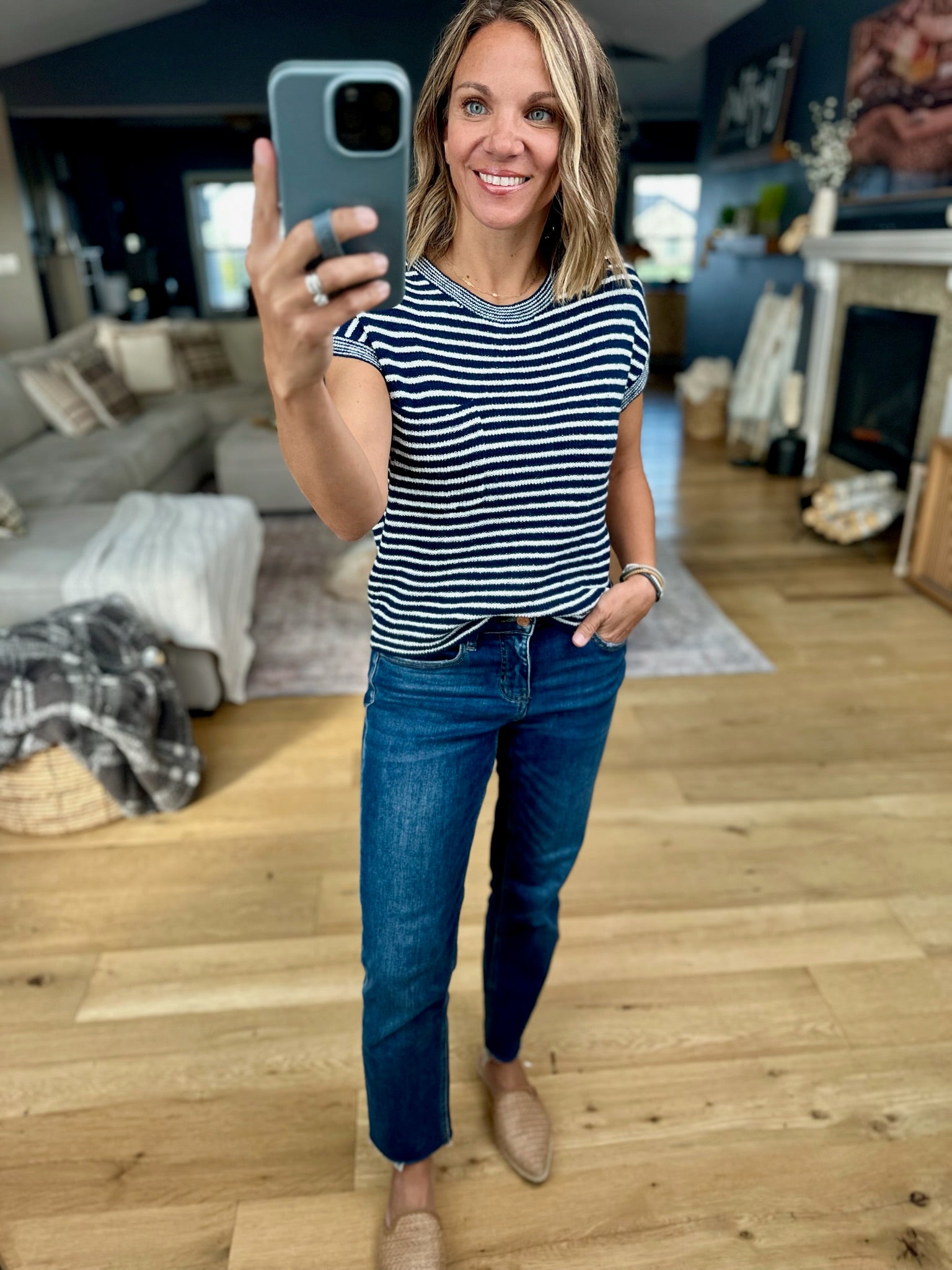 Almost Famous Striped Top-Blu Pepper-Anna Kaytes Boutique, Women's Fashion Boutique in Grinnell, Iowa