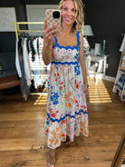 Summer's Dream Floral Dress - Ivory Multi-Blu Pepper-Anna Kaytes Boutique, Women's Fashion Boutique in Grinnell, Iowa