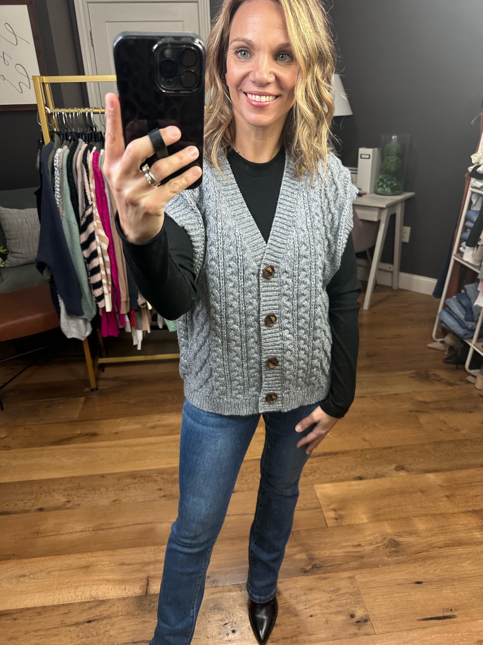 Right This Way Knit Cardigan Vest - Multiple Options-Vests-Staccato 54055-Anna Kaytes Boutique, Women's Fashion Boutique in Grinnell, Iowa