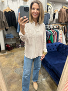 Spring Ahead Button-Down Top-Long Sleeves-be cool-Anna Kaytes Boutique, Women's Fashion Boutique in Grinnell, Iowa