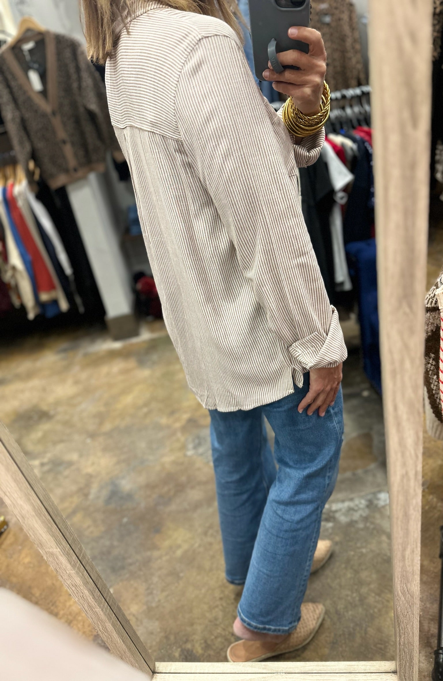 Spring Ahead Button-Down Top-Long Sleeves-be cool-Anna Kaytes Boutique, Women's Fashion Boutique in Grinnell, Iowa