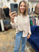 Spring Ahead Button-Down Top-Long Sleeves-be cool-Anna Kaytes Boutique, Women's Fashion Boutique in Grinnell, Iowa