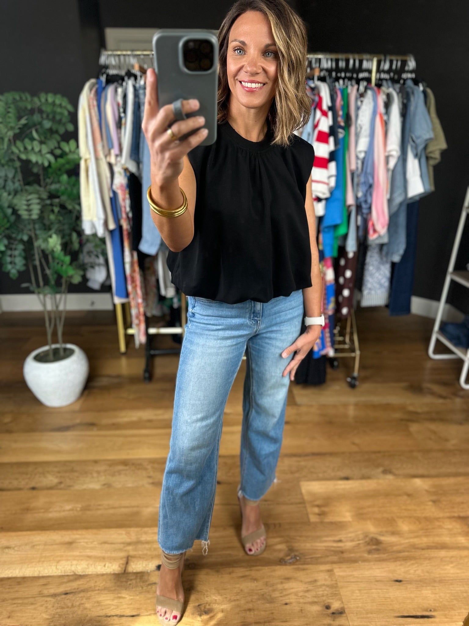 Aside From You Bubble-Hem Top-Short Sleeves-Entro-Anna Kaytes Boutique, Women's Fashion Boutique in Grinnell, Iowa