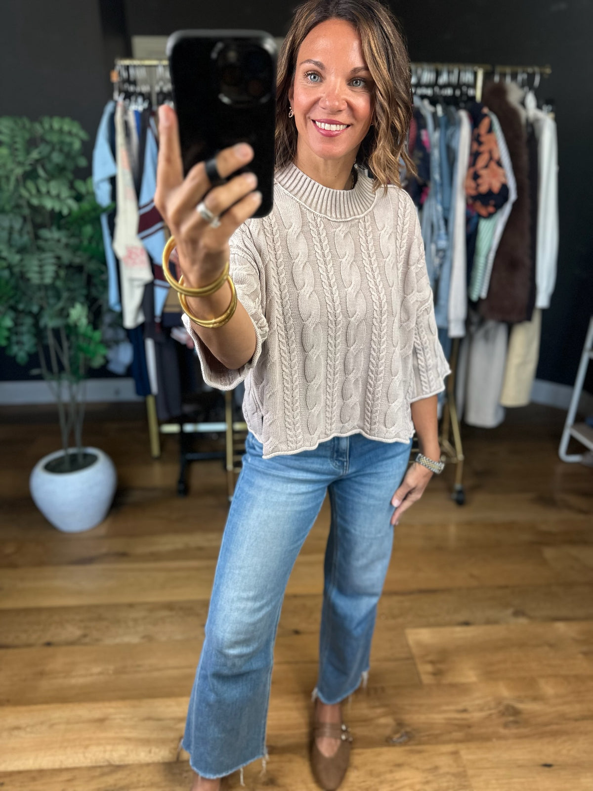 Never Lonely Cable-Knit Sweater-Sweaters-Blu Pepper-Anna Kaytes Boutique, Women's Fashion Boutique in Grinnell, Iowa