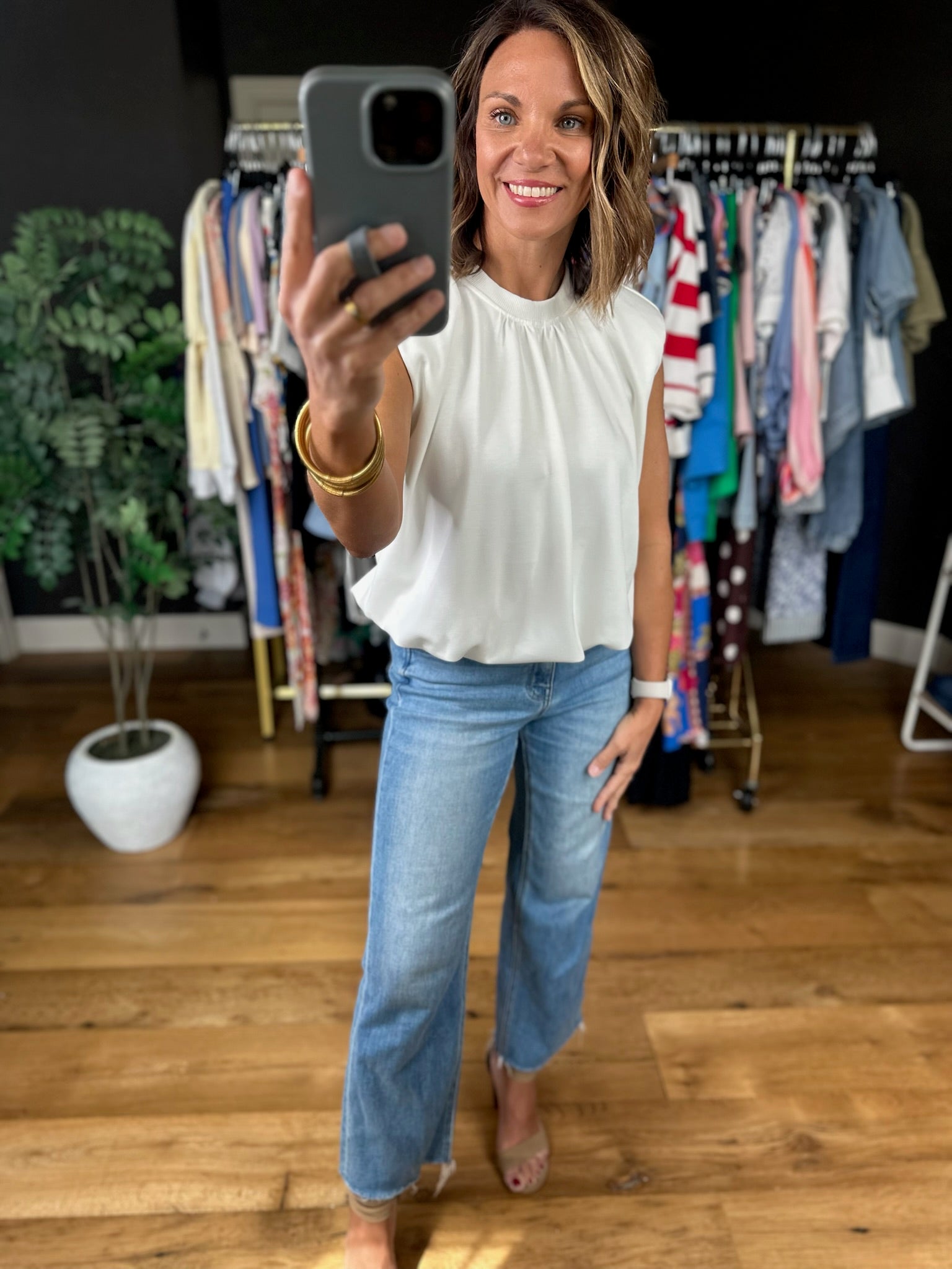 Aside From You Bubble-Hem Top-Short Sleeves-Entro-Anna Kaytes Boutique, Women's Fashion Boutique in Grinnell, Iowa