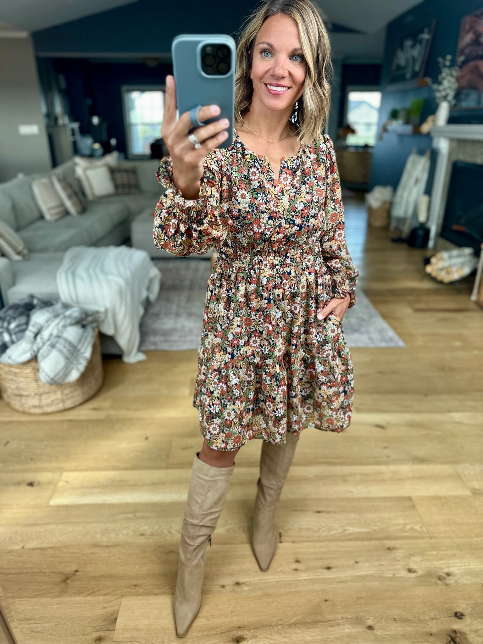 Floral Harvest Pocket Dress-In Loom-Anna Kaytes Boutique, Women's Fashion Boutique in Grinnell, Iowa