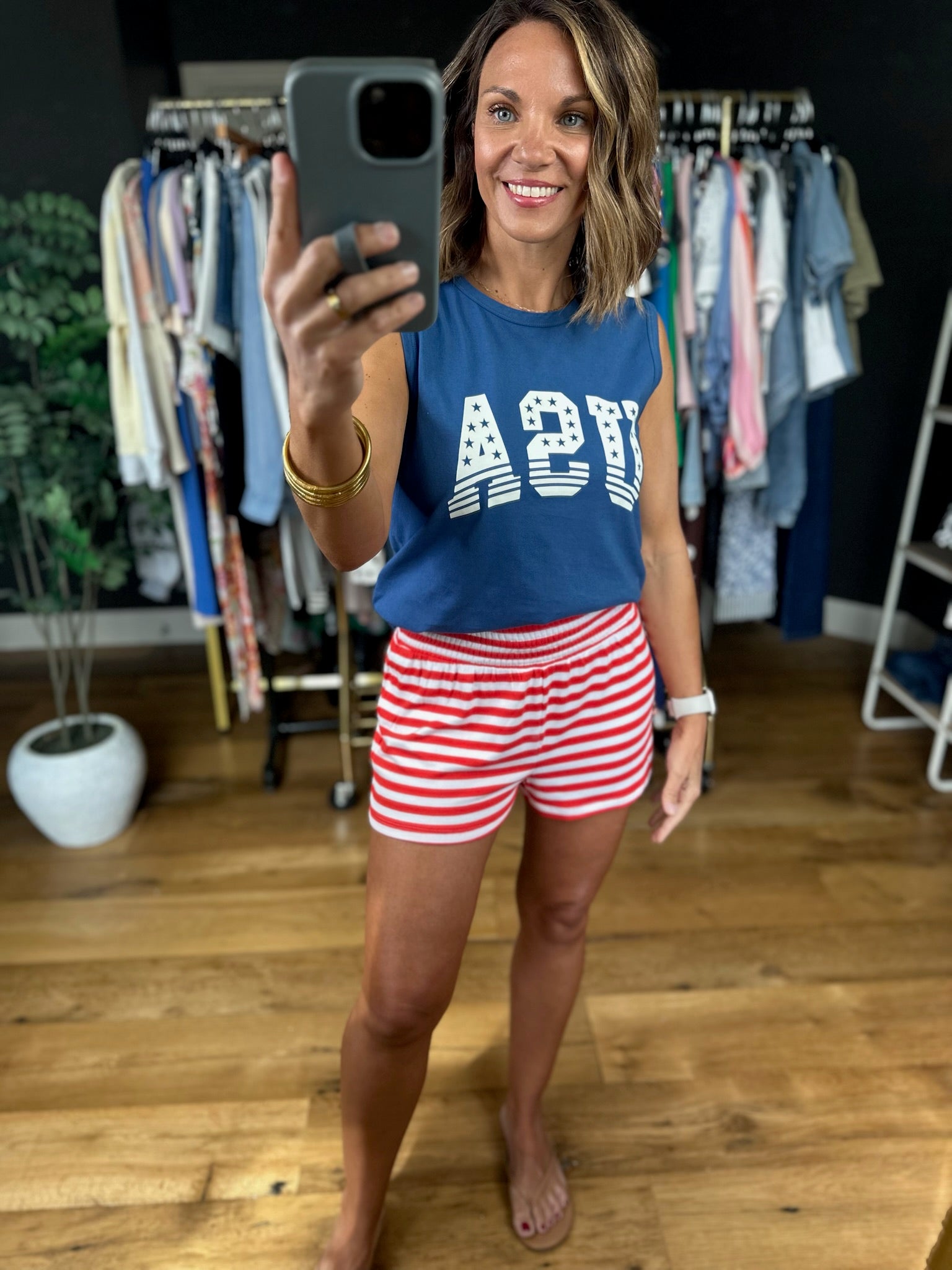 Z Supply Dawn Stripe Short-Shorts-Z Supply-Anna Kaytes Boutique, Women's Fashion Boutique in Grinnell, Iowa